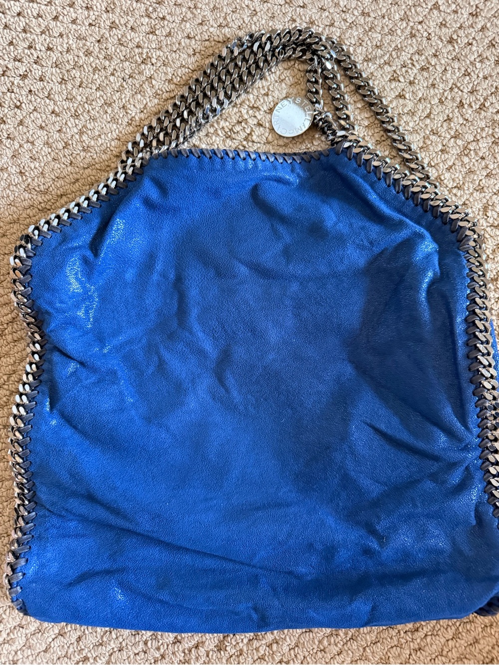Stella McCartney Electric Blue Falabella Chain-Trim Tote